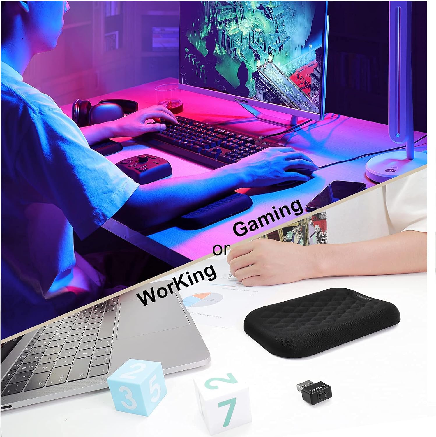 Ergonomic Wrist Rest Pad Armrest Pad Elbow Rest Pad, Prevent Hands Becoming - Image 7