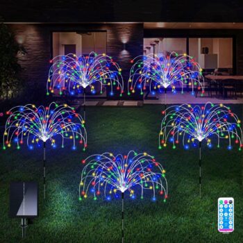 Solar Garden Lights, 5 Pack 120 LED Waterproof Solar Firework Lights are 8 Modes