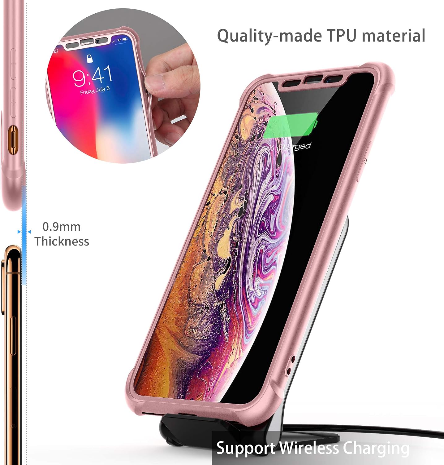 For iPhone Xs Max 2 x Screen Protector Shockproof Ultra Thin Hard PC Silicone - Image 5