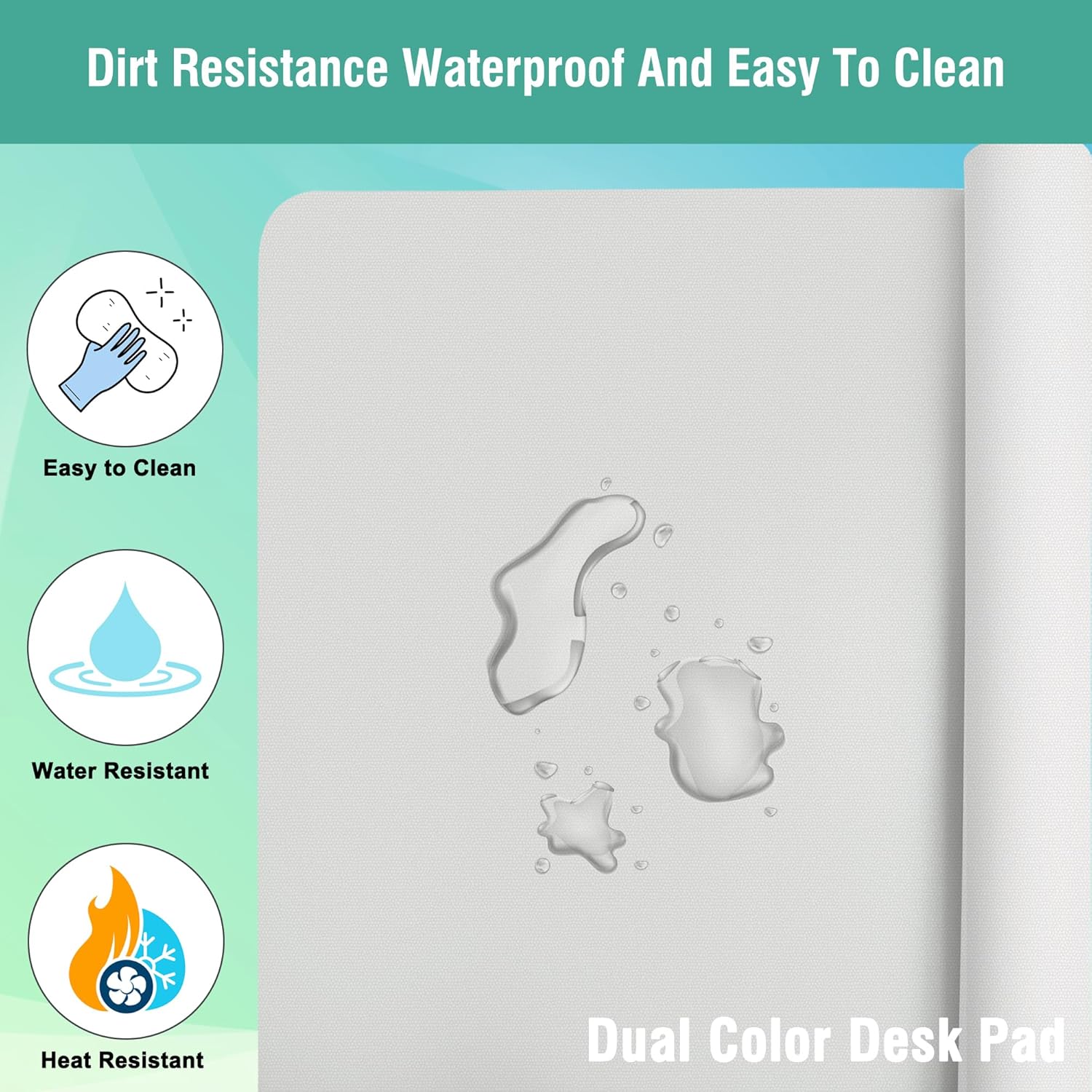 PU Leather DeskPad,Dual Side Desk pad,Office Desk Mat,Dual Color Desk - Image 2