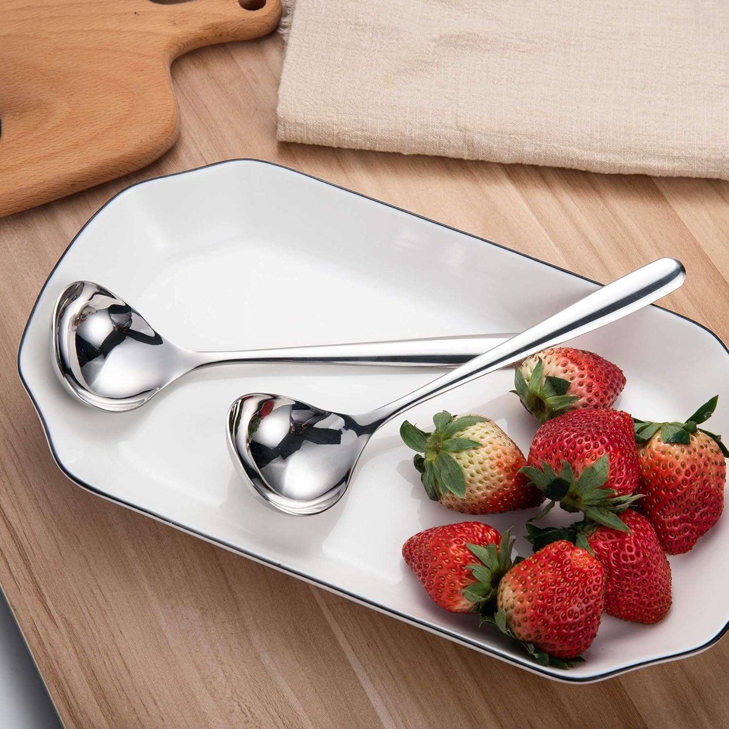 8-Inch Mini Sauce Gravy Ladle SUS304 Stainless Steel Deep Serving Soup Spoon - Image 5