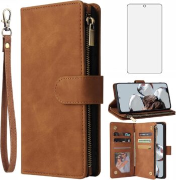 Xiaomi 12T/12T Pro 5G Wallet Case and Tempered Glass Screen Protector Leather