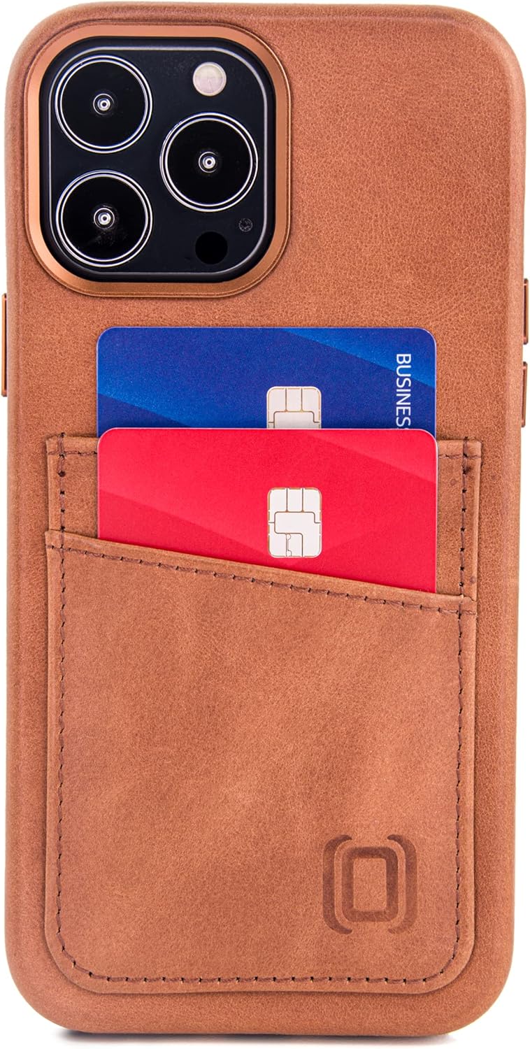 Genuine Leather Card Case for iPhone 13 Pro Max Metal Plate for Mounting - Image 9