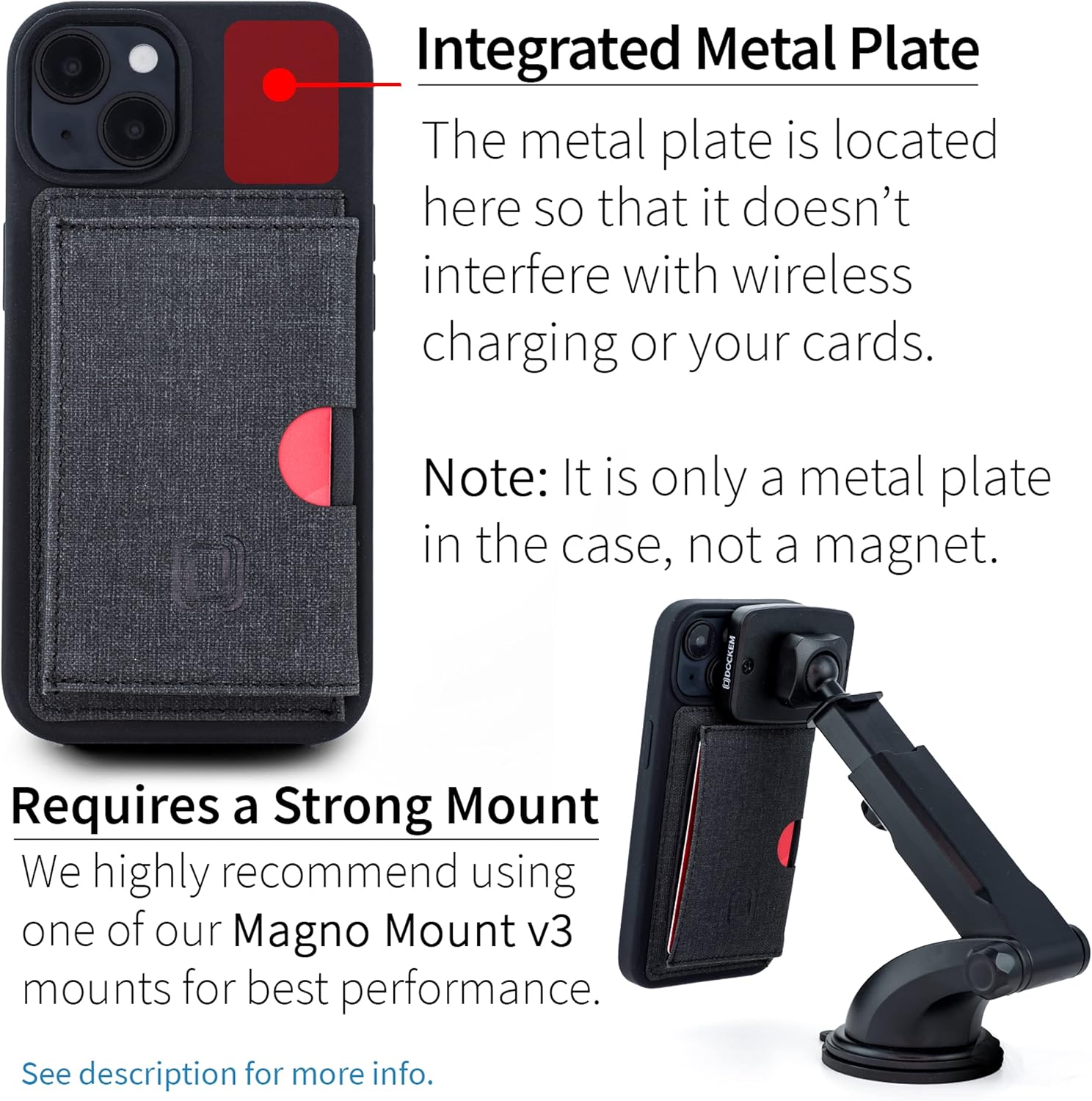 iPhone 14 with Removable Minimalist Flap Wallet (Black) - Image 4