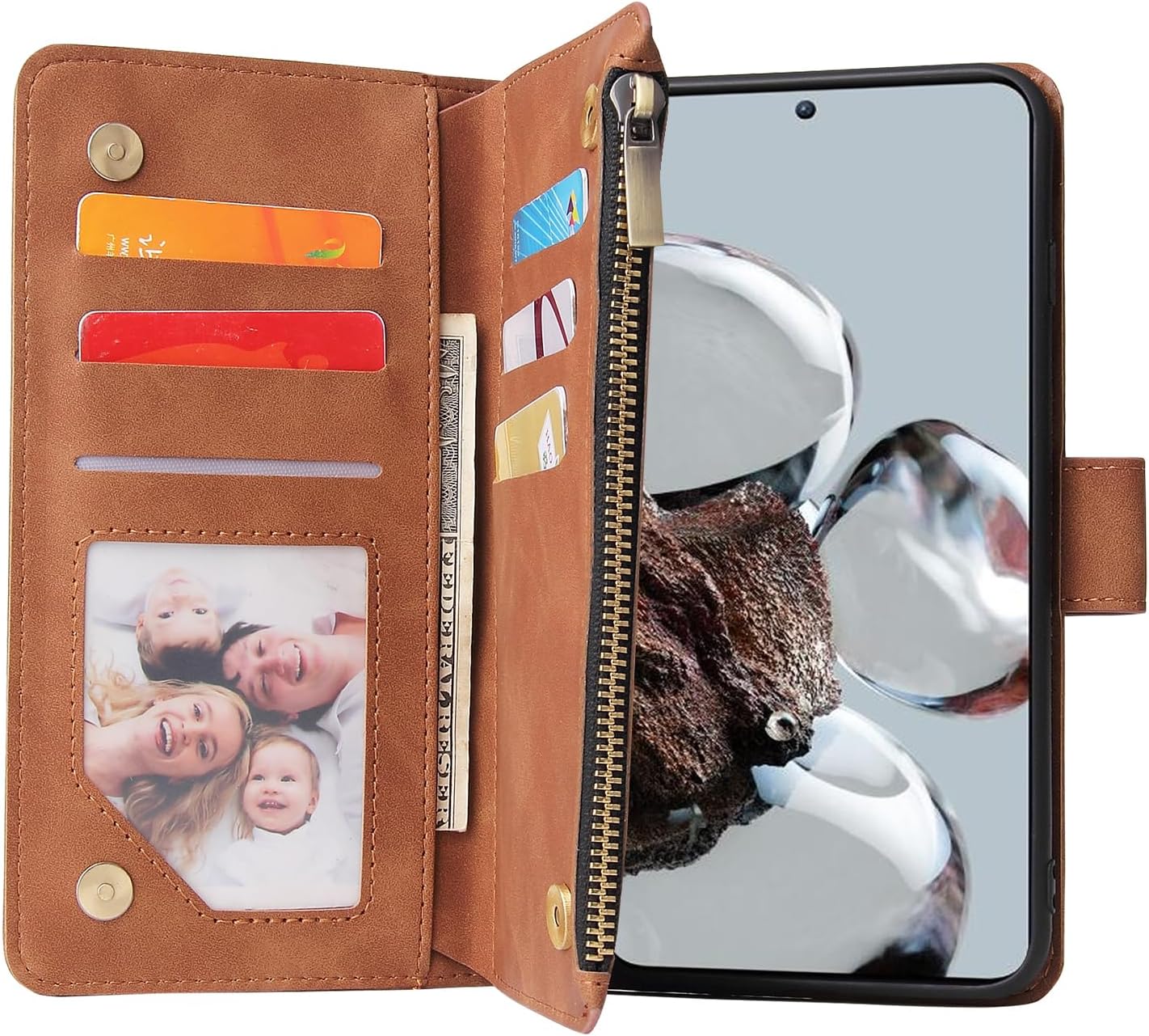 Xiaomi 12T/12T Pro 5G Wallet Case and Tempered Glass Screen Protector Leather - Image 2