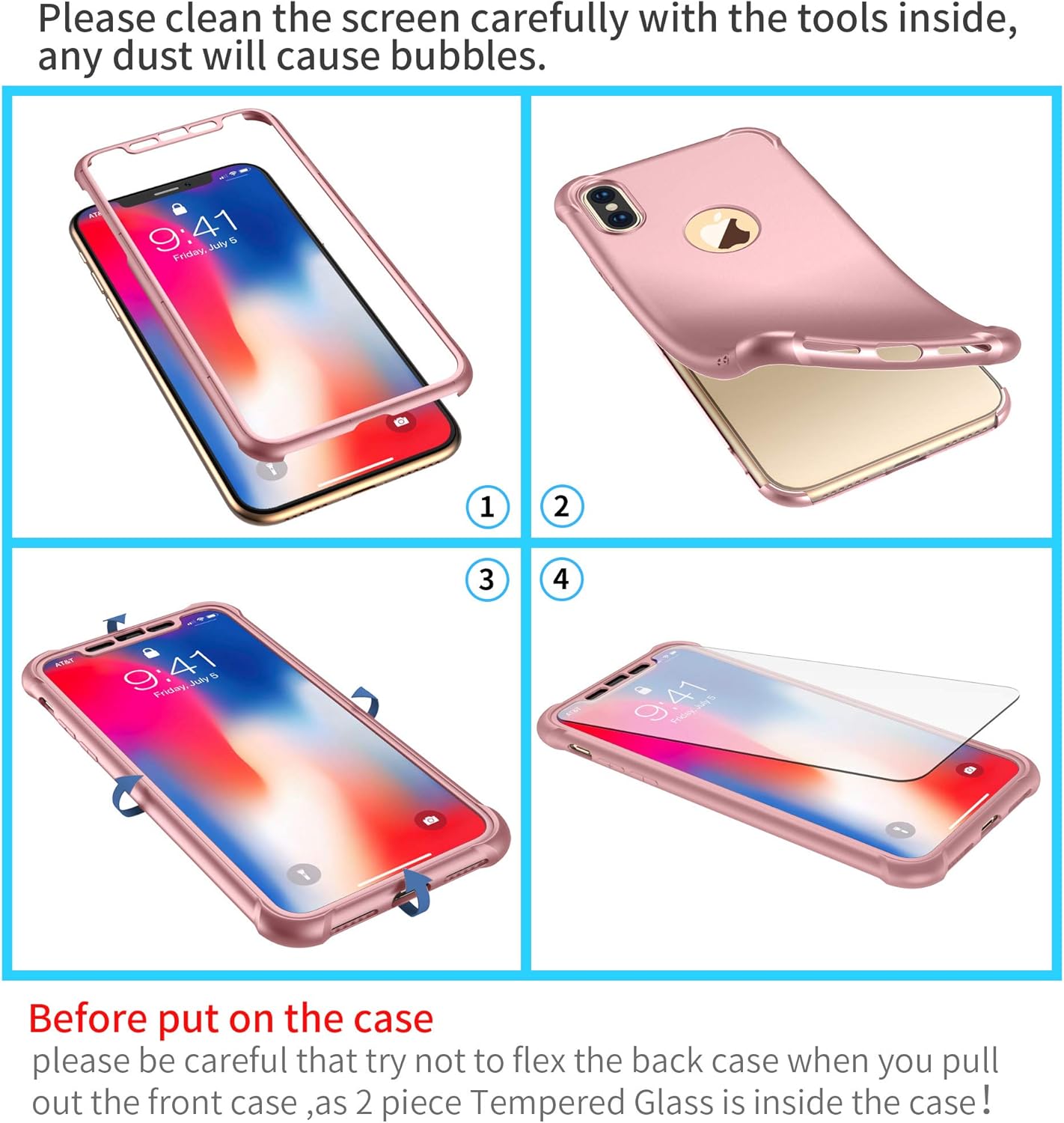 For iPhone Xs Max 2 x Screen Protector Shockproof Ultra Thin Hard PC Silicone - Image 7