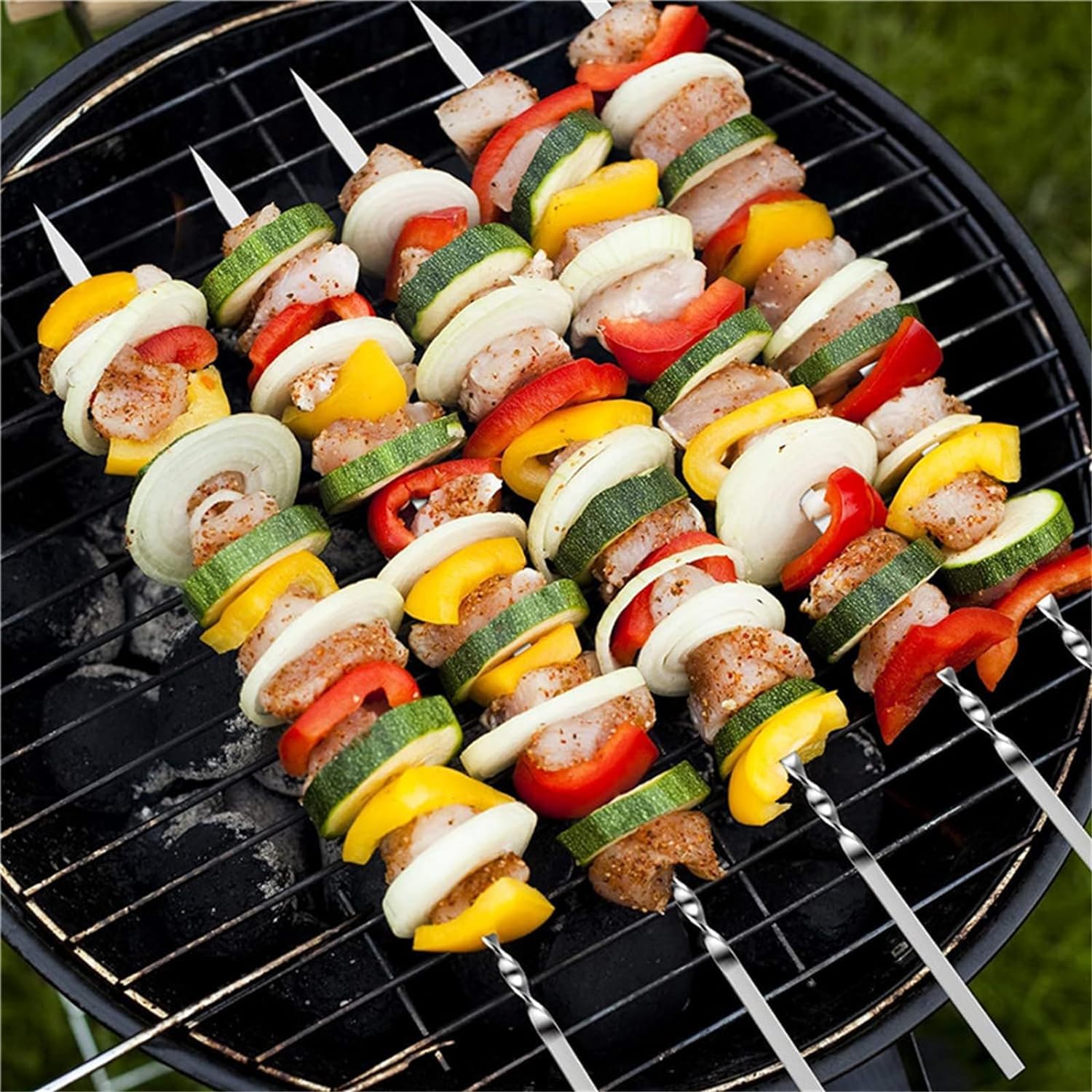 Barbecue Skewers for Kabobs 45PCS,14''0.16''0.05'' Stainless Steel Flat Skewers - Image 6