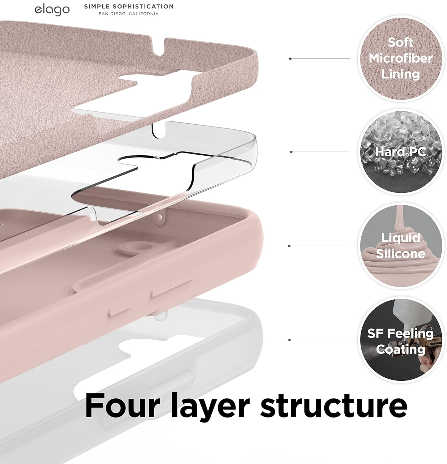 For Samsung Galaxy S22 Plus Case (6.6"), Silicone Full Body Shockproof - Pink - Image 5