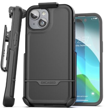 For iPhone 15 Holster Clip [Rebel Series] Shockproof Cover with Phone Holder