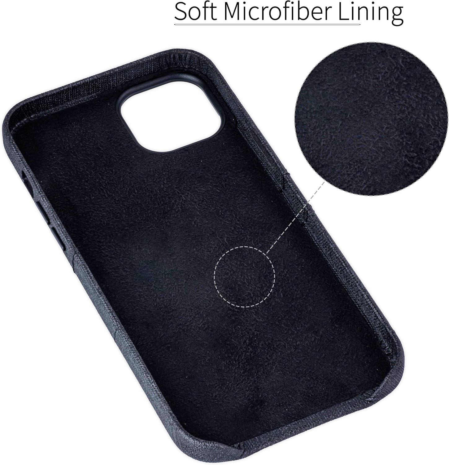 For iPhone 15 Plus w Built-in Metal Plate for Magnetic Mounting Leather Wallet - Image 5