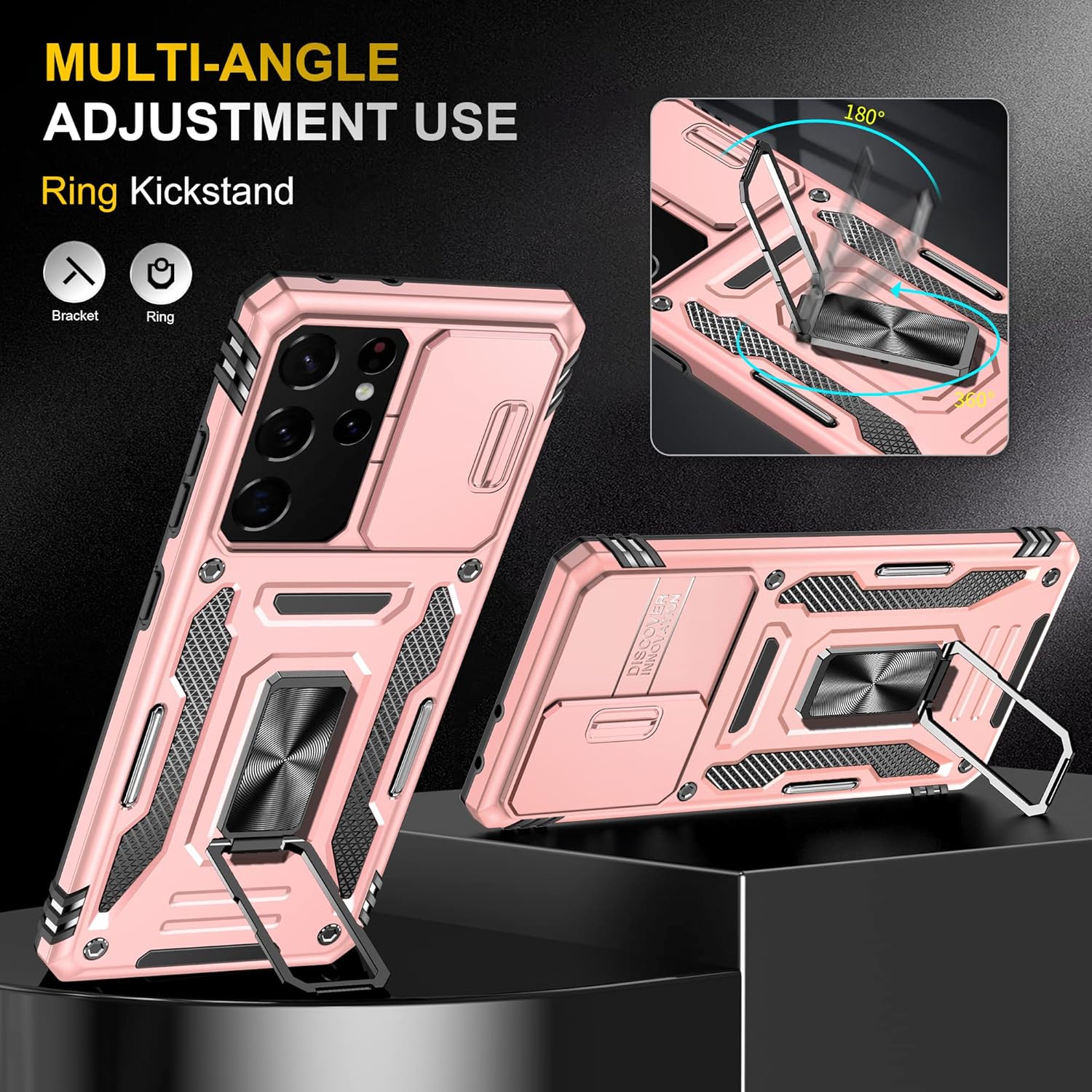 For Samsung Galaxy S21 Ultra 5G Kickstand Case w Tempered Glass Screen Protector - Image 3