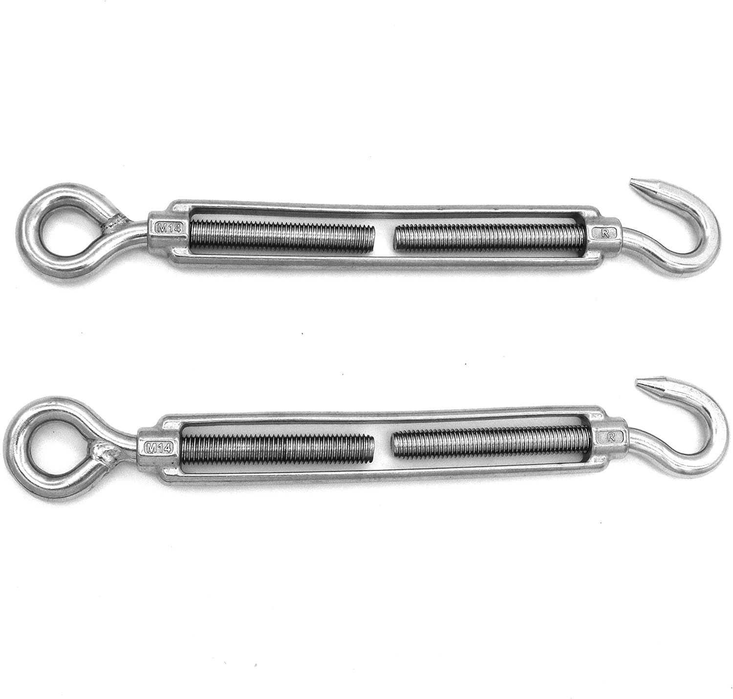 Pack of 2 M14 Hook & Eye, C to O Turnbuckle, 304 Stainless Steel, Hardware Kit - Image 8
