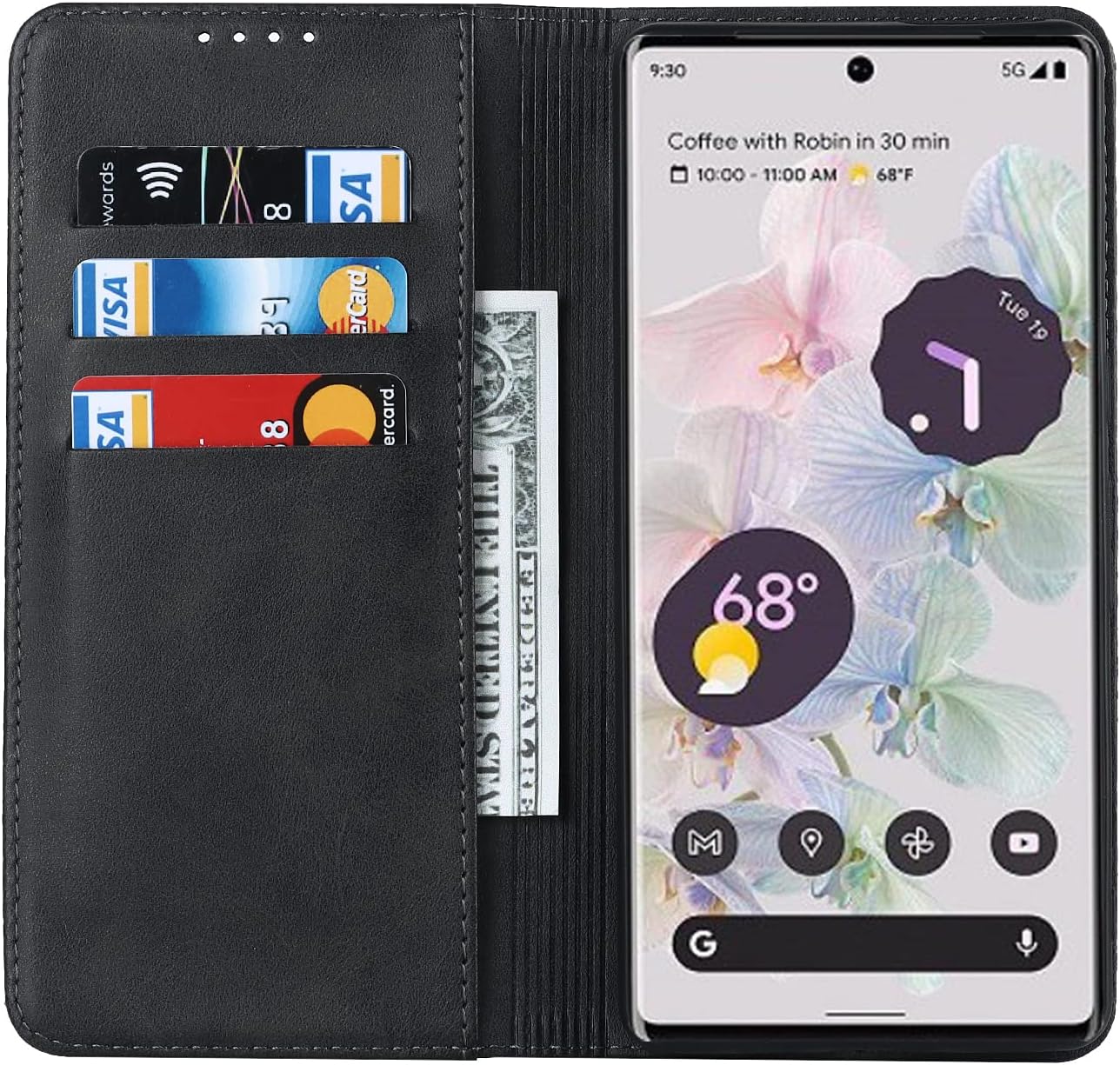 For Google Pixel 7 Pro Cowhide Pattern PU Leather Flip Magnetic Kickstand Case - Image 5