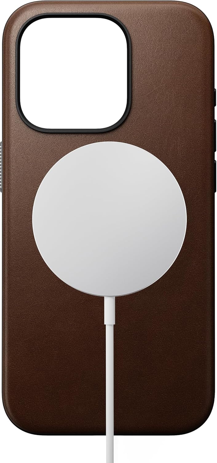 Modern Ecco Leather Case for iPhone 15 Pro, Brown - Image 2