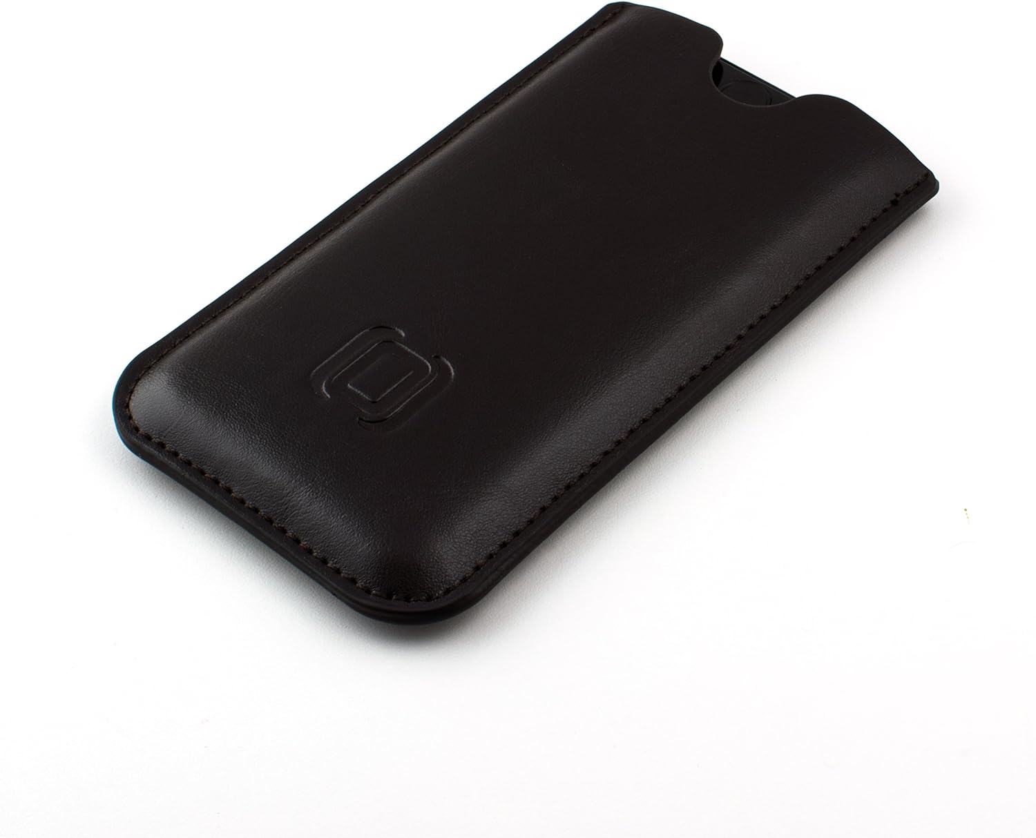 For iPhone SE 3 (2022), 13/12 Mini, SE 2 (2020) Synthetic Leather - Dark Brown - Image 2