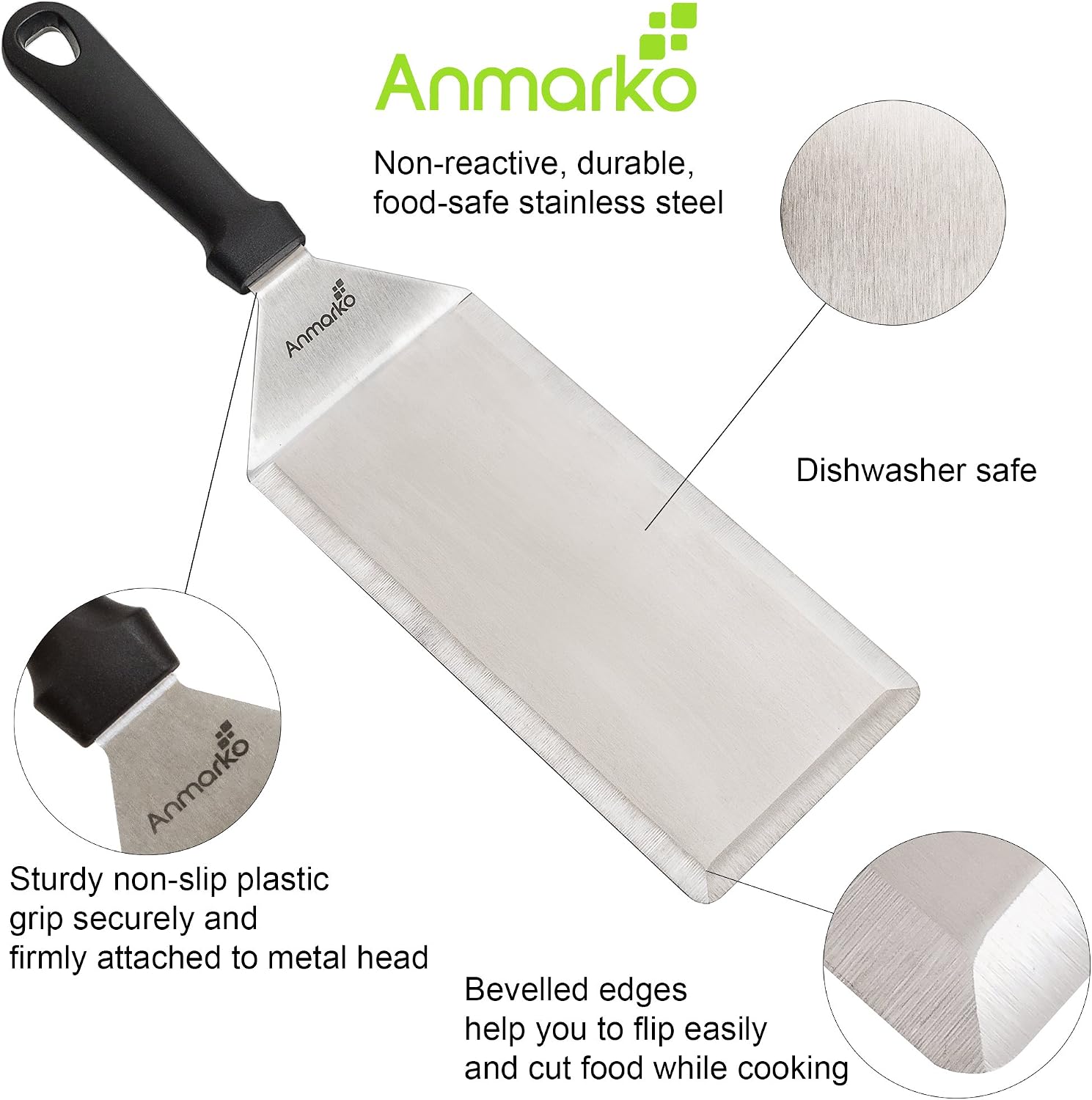 Stainless Steel Metal Griddle Spatula - Griddle Accessories Hamburger Turner - Image 2