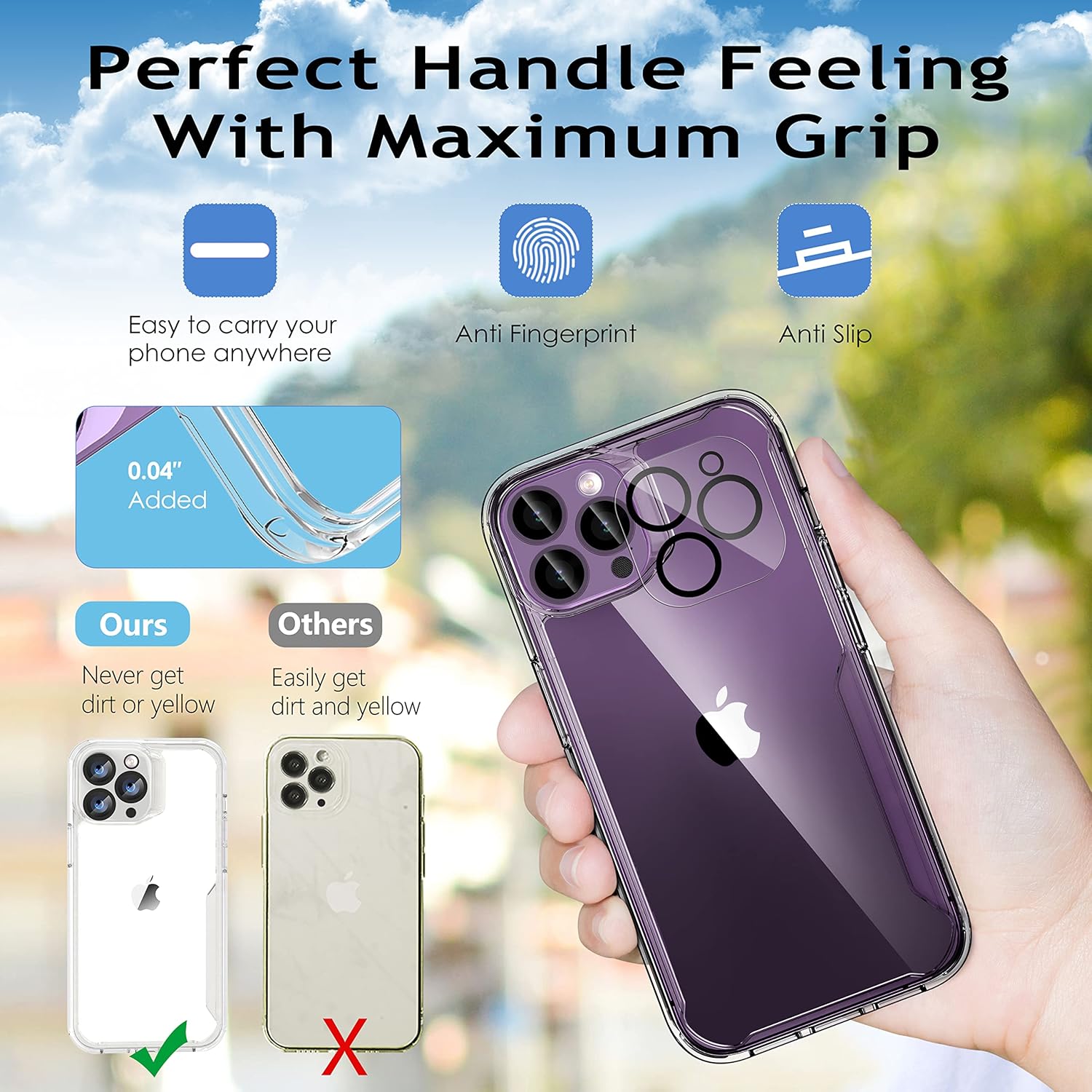 For iPhone 14 Pro Clear Protective Case with 2 x Tempered Glass Screen Protector - Image 4