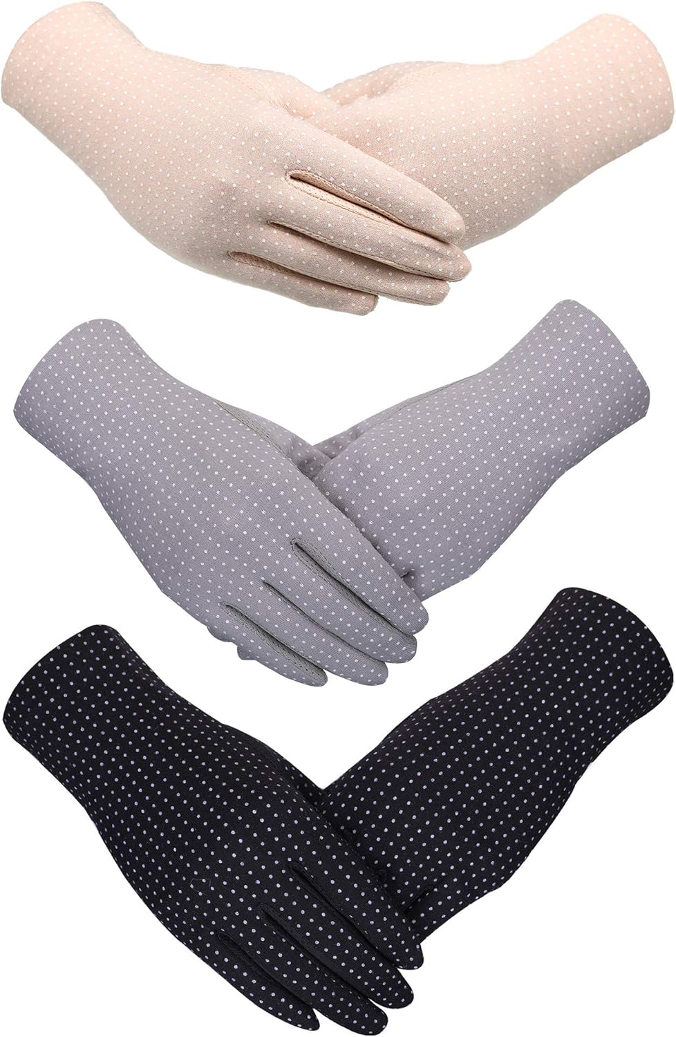 3 Pairs UV Gloves Sun Protection Women Driving Gloves, Summer Sunblock Gloves - Image 5
