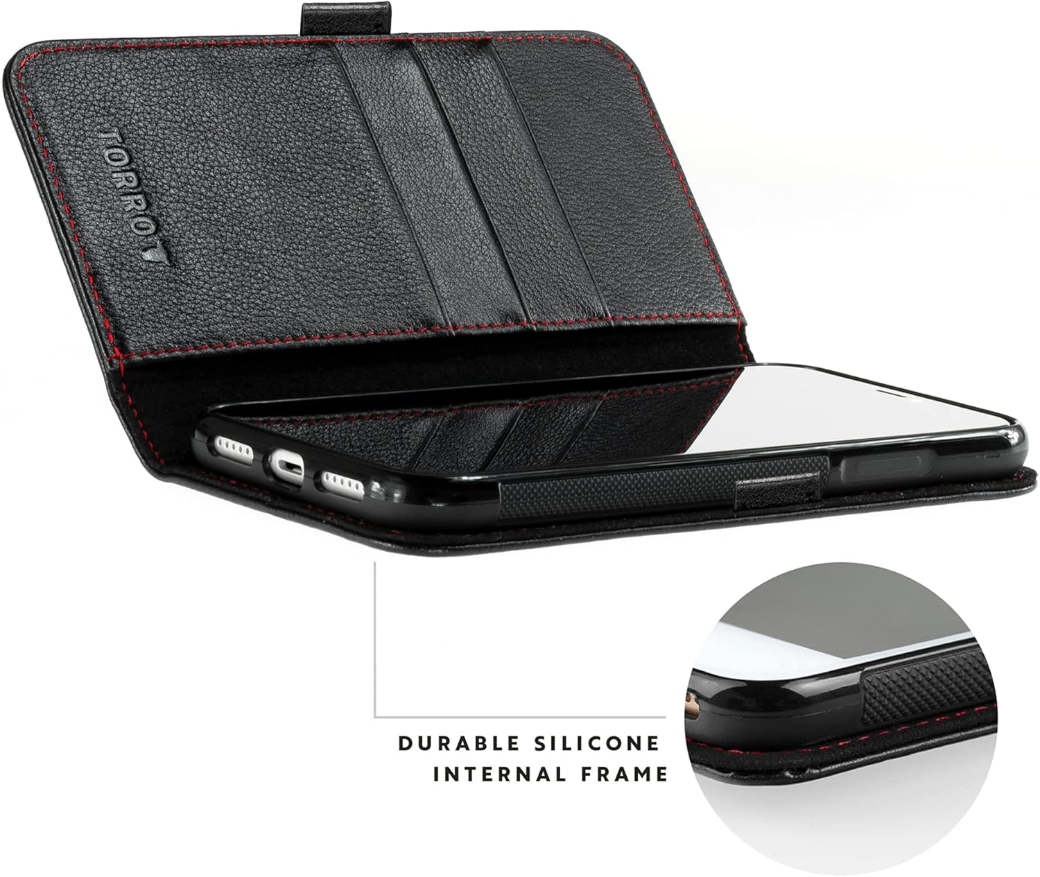Apple iPhone 11 Pro Max Genuine Quality Leather Flip Case 6.5" 2019 (Black) - Image 6
