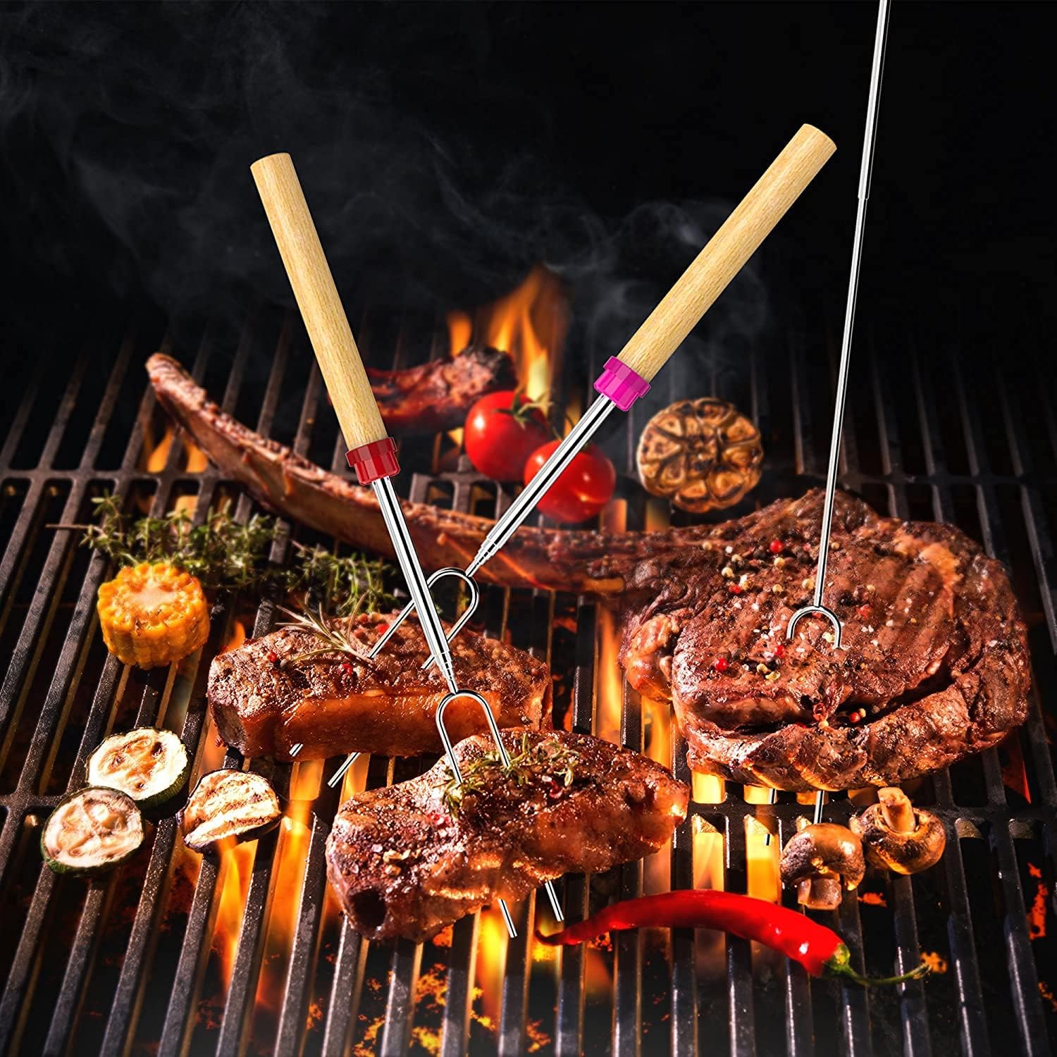 Marshmallow Roasting Stick, Marshmallow 8 Roasting Sticks 32 Inch Telescoping - Image 6