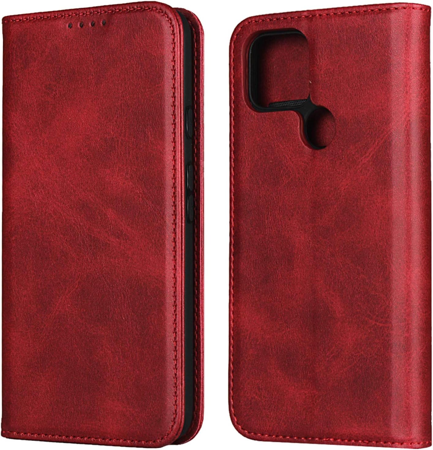 Cover for Google Pixel 4a 5G Case, Cowhide Pattern Leather Case (6.2") -Wine Red - Image 2