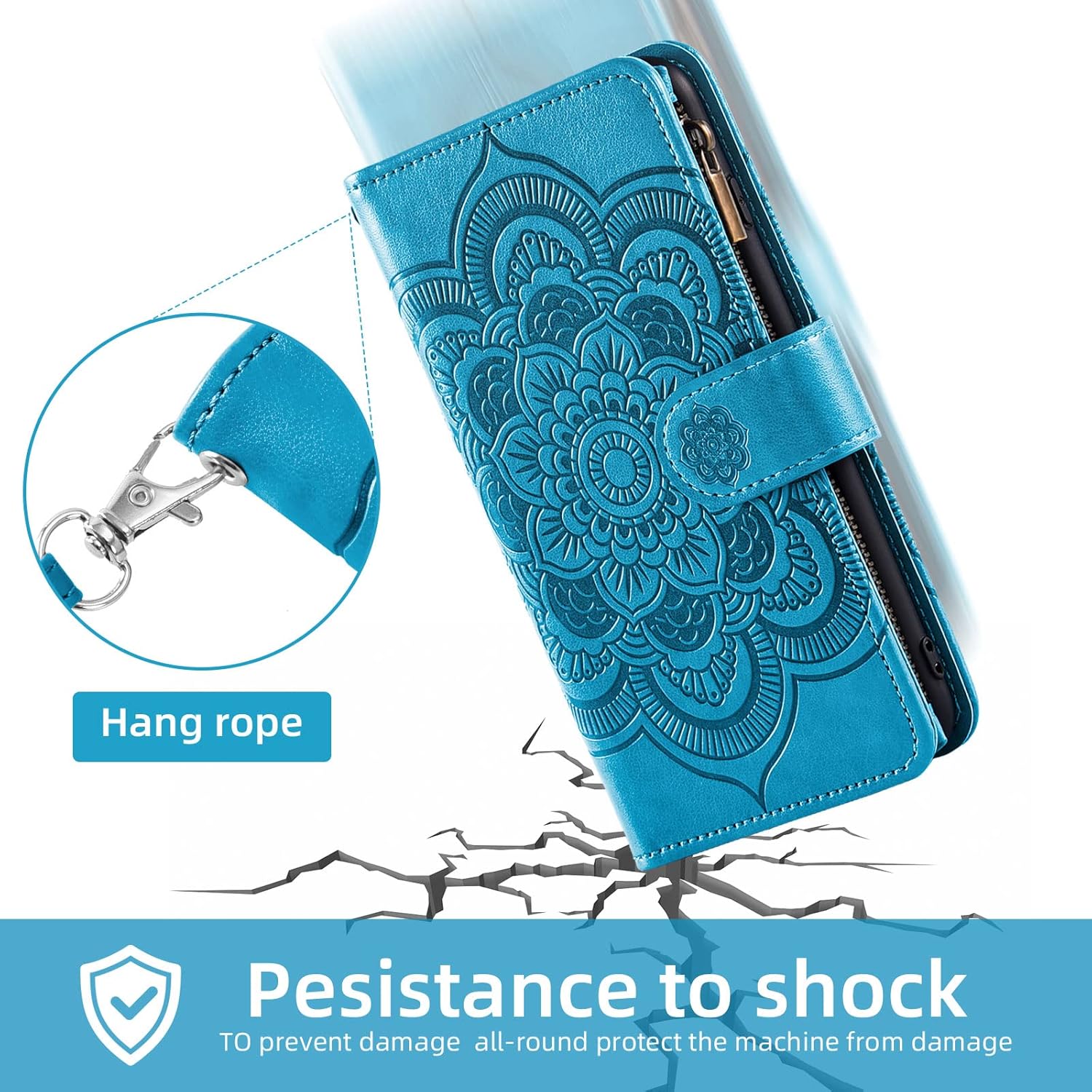For Samsung Galaxy S9 Tempered Glass Screen Protector Leather Flip Wallet Case - Image 7