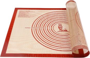 Non-Slip Silicone Pastry Mat Extra Large with Measurements - 20"×28" Red