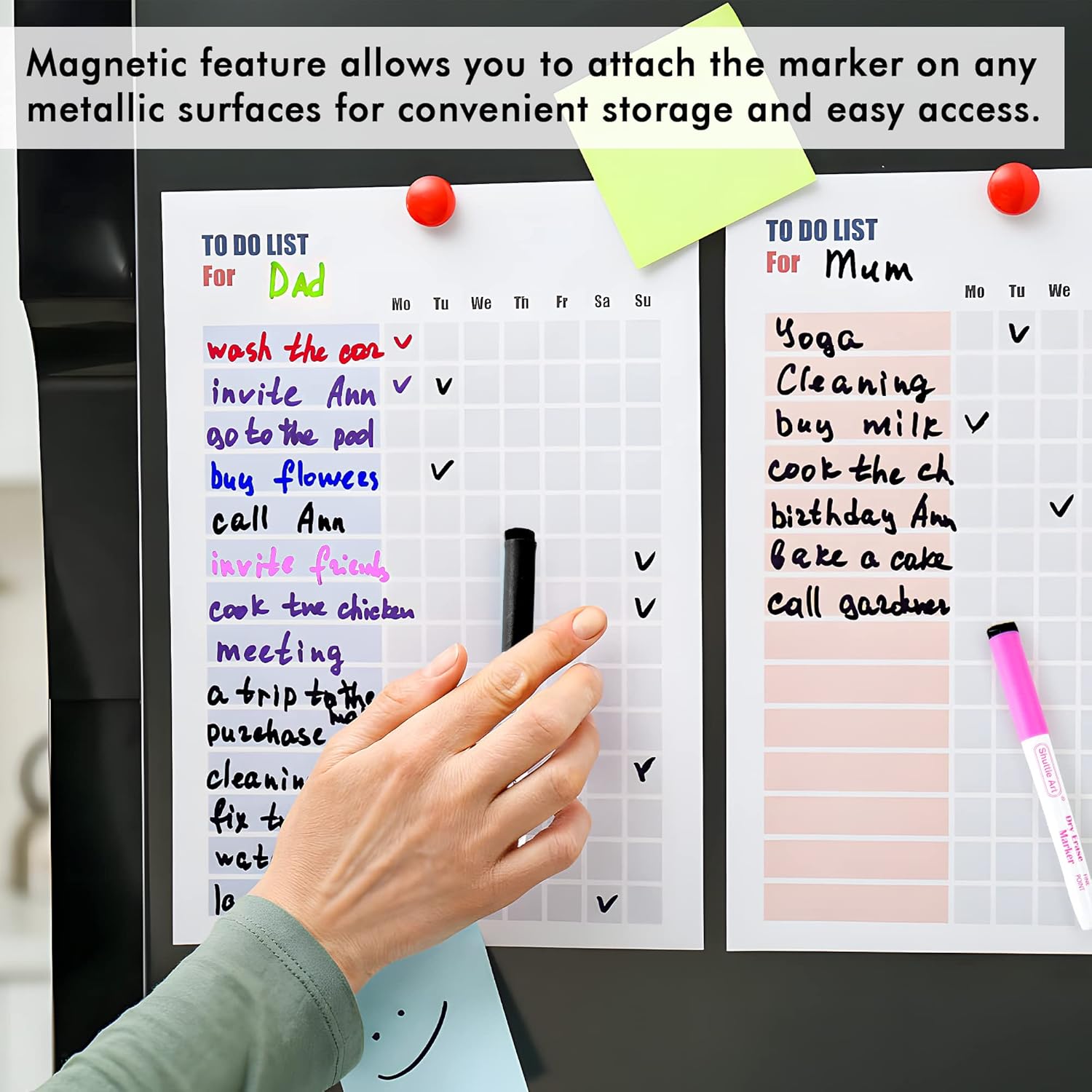 Dry Erase Markers, Shuttle Art 20 Colors Magnetic Whiteboard Markers with Erase - Image 6