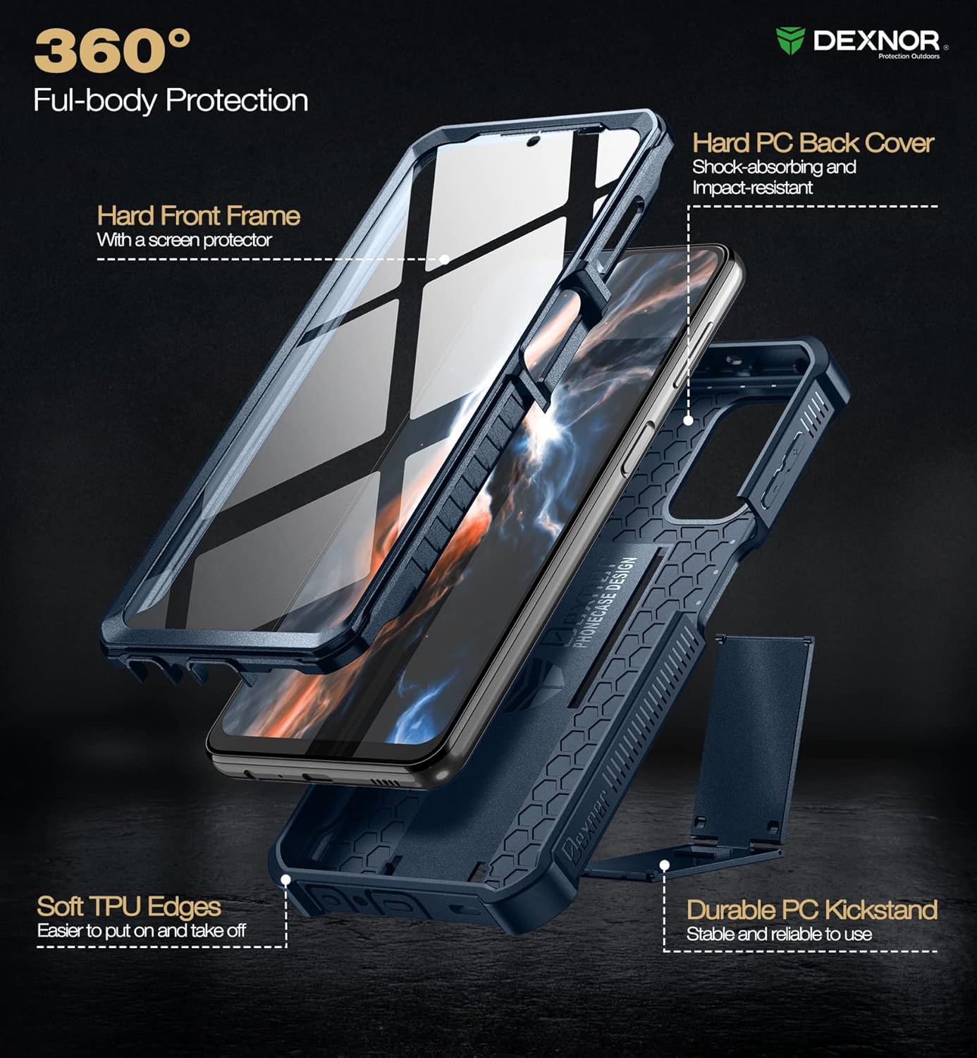 Case for Samsung Galaxy A32 5G Fullbody Shockproof Case w Built-in Screen - Image 6