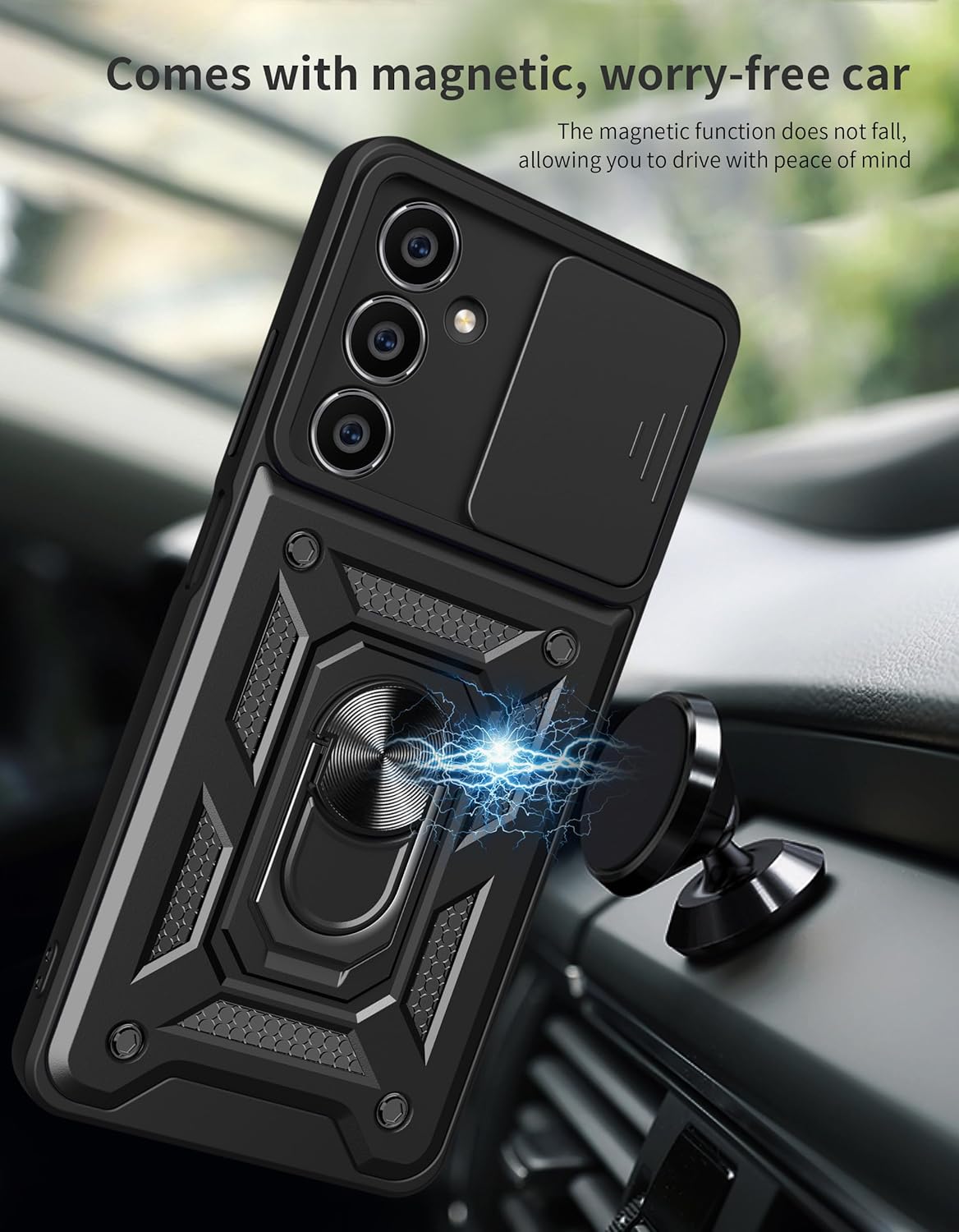 Samsung Galaxy S23 FE, Hard Shockproof PC Protective Case With Kickstand - Image 3