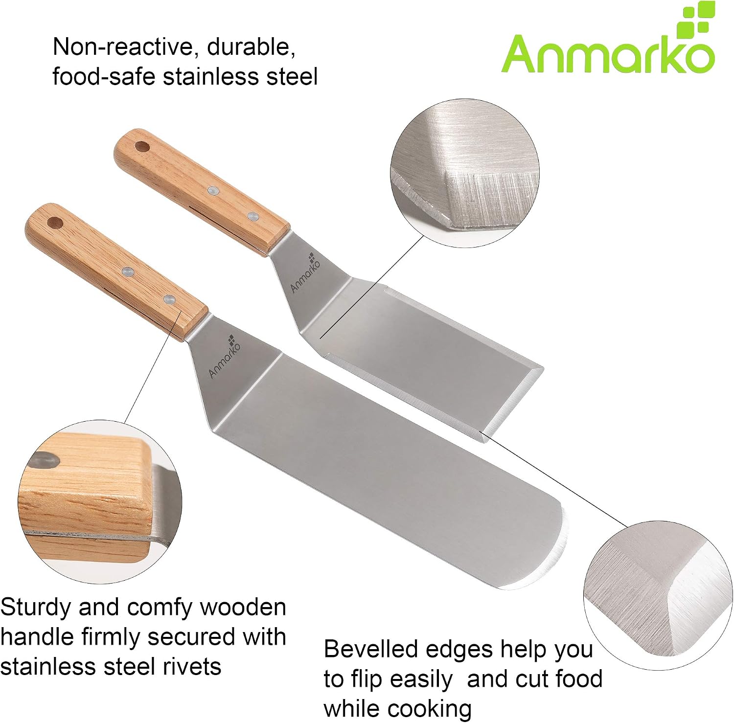 Metal Spatula Set - Griddle Spatula - Teppanyaki spatulas - Griddle Scraper - Image 2