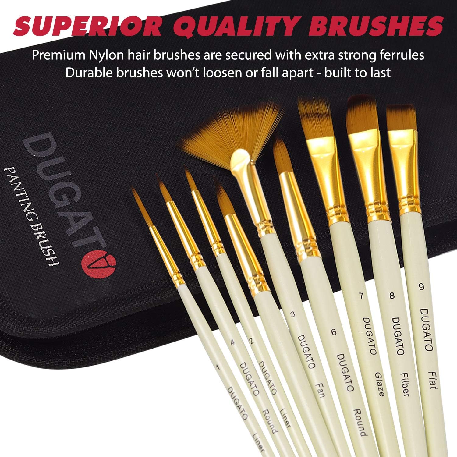 Artist Paint Brush Set Includes Pop-up Carrying Case-15pcs - Image 4