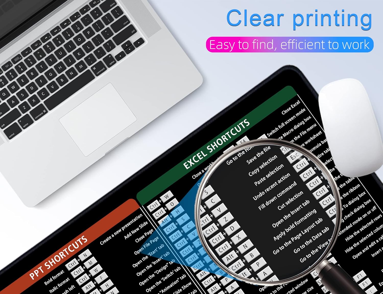 Shortcut Mouse Pad with Non-Slip Rubber Base-Smooth Surface - 80X30 cm - Image 4