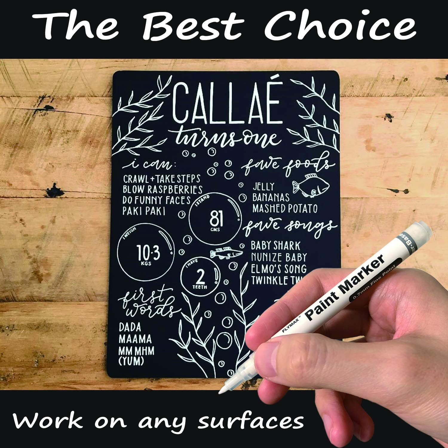 White Marker, 6 Pack 0.7mm Acrylic White Permanent Marker White Paint Pens - Image 7