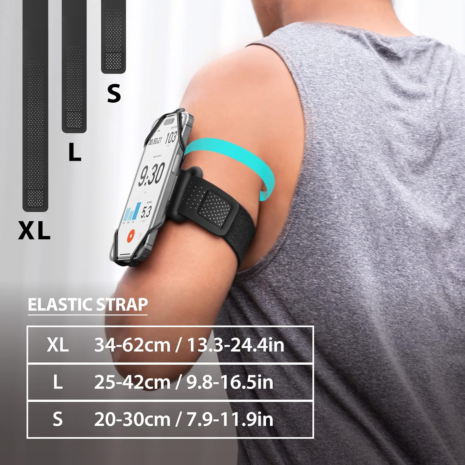 Running Phone Holder 360° Rotatable 2nd Gen. Running Armband Set - Image 8
