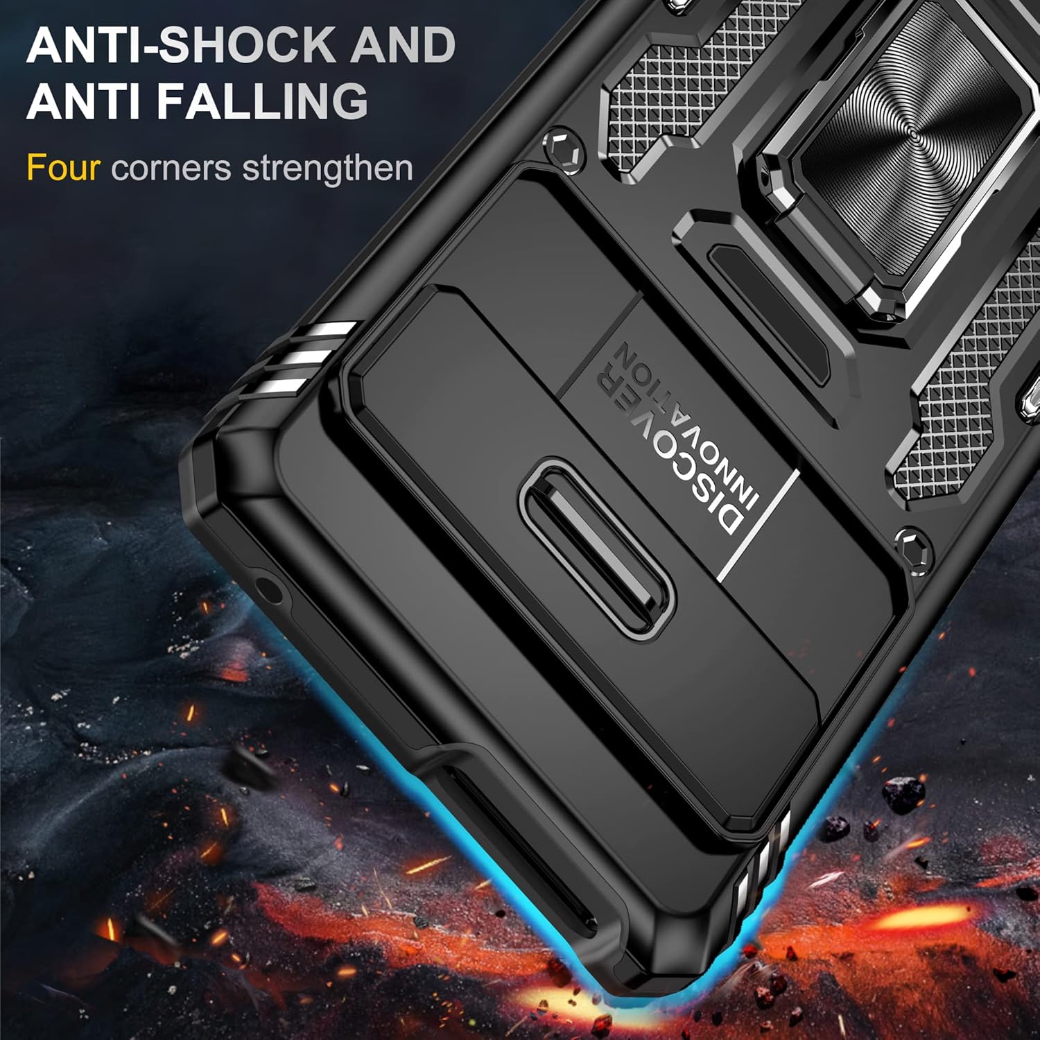 Google Pixel 8 PRO, Shockproof Hard PC Holder Stand Protective Case - Image 2