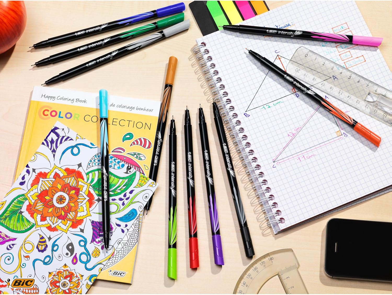 BIC Intensity Fine Felt Tip Pens Fine Point (0.8 mm) - Assorted Pastel (6 Pack) - Image 2