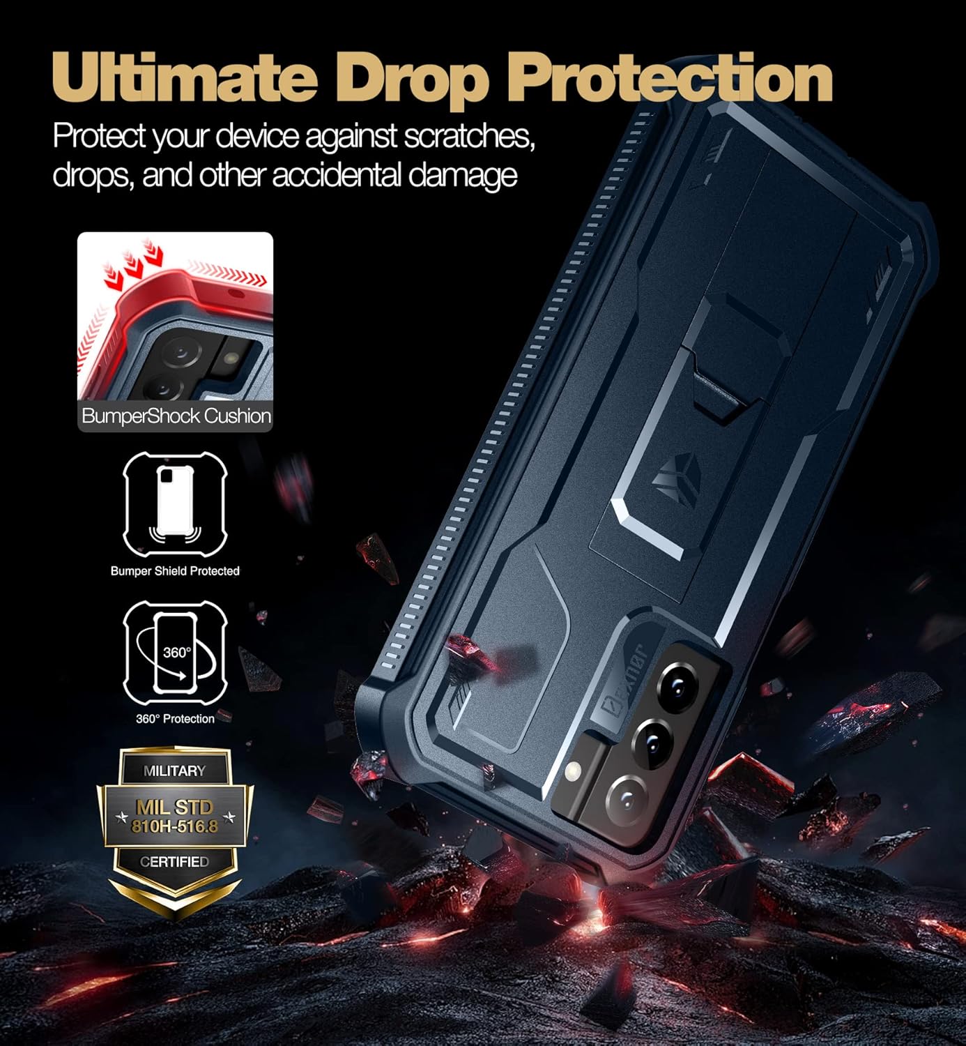 For Samsung Galaxy S21 FE 5G 6.4 Inch Screen Protector Full Body Shockproof Case - Image 3