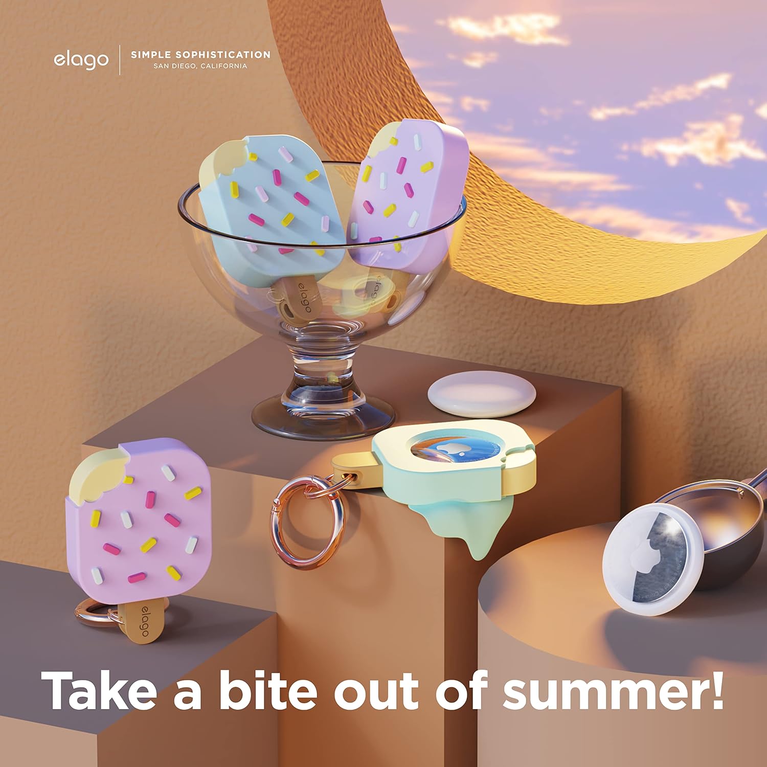 Ice Cream Case for Apple AirTag Keychain, Tracking Device Not Included (Mint) - Image 6