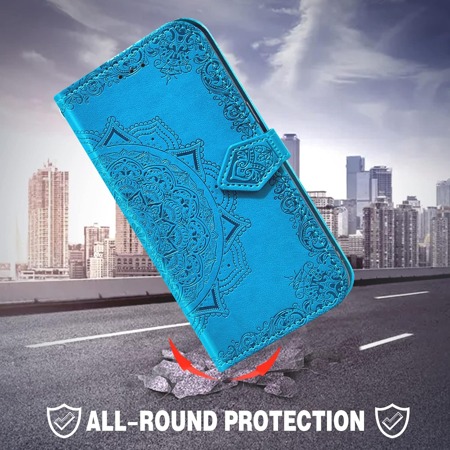 For Xiaomi Mi A2 / Mi 6X Wallet Case and Tempered Glass Screen - Leather - Image 7