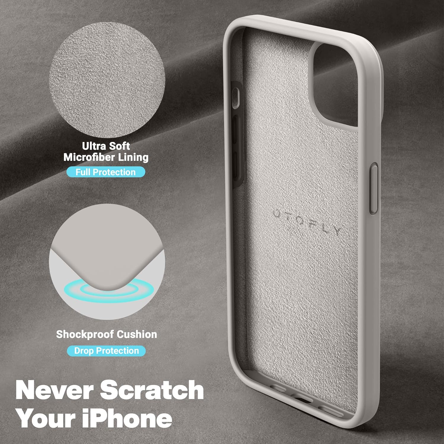 For iPhone 13 (6.1 inch) Silicone Slim Protective Shockproof Phone Case - Stone - Image 5