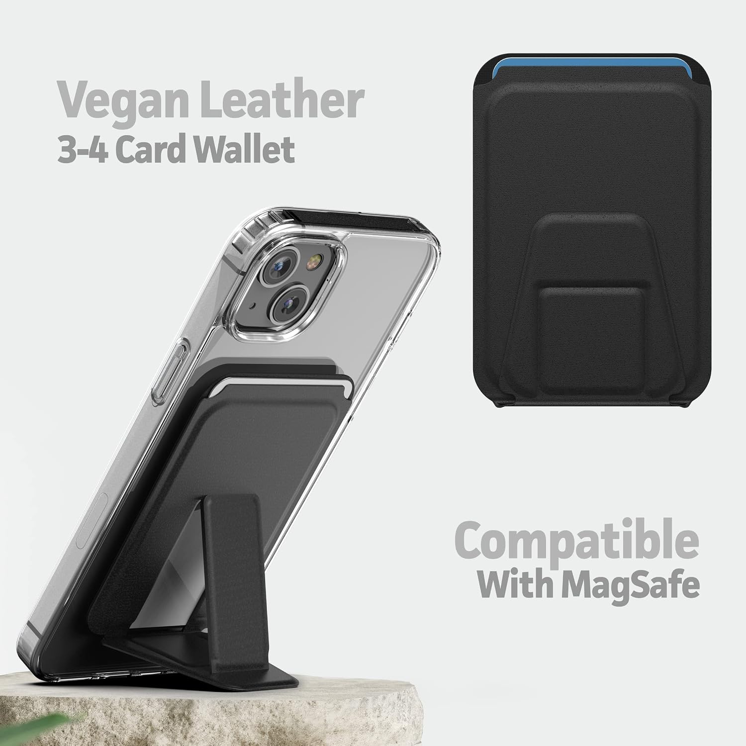 Kickstand Card Holder Magnetic Wallet Case Designed for iPhone 14 - Image 5