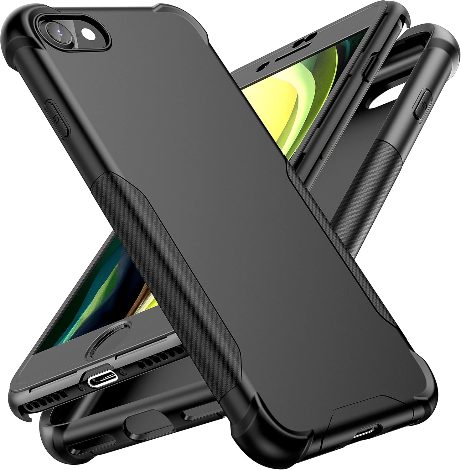 iPhone SE 2022/2020, iPhone 7/8 Heavy Duty Protective Cover- Black