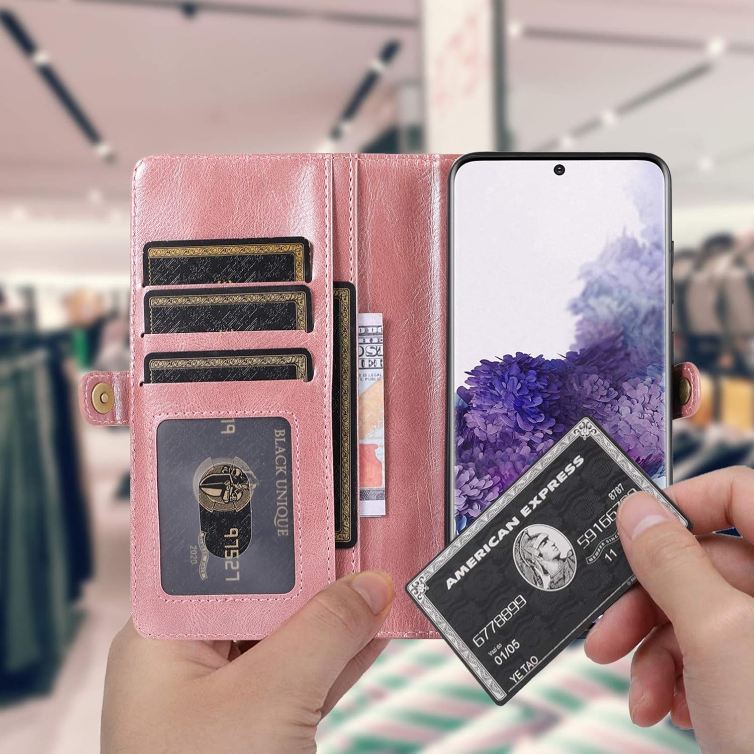 Samsung S20 FE Wallet Case, 2 in 1 Magnetic Detachable Leather Flip Case - Image 7