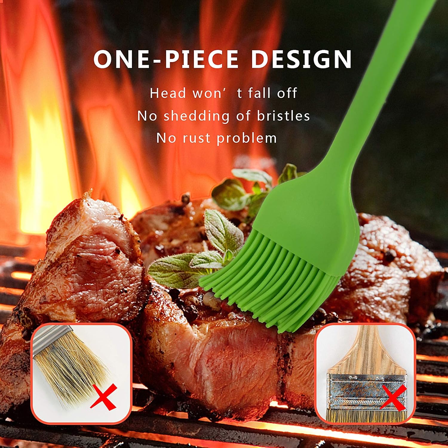 Silicone Basting Brush Pastry Brushes Cooking Set - Pack of 3 Pcs - Image 3