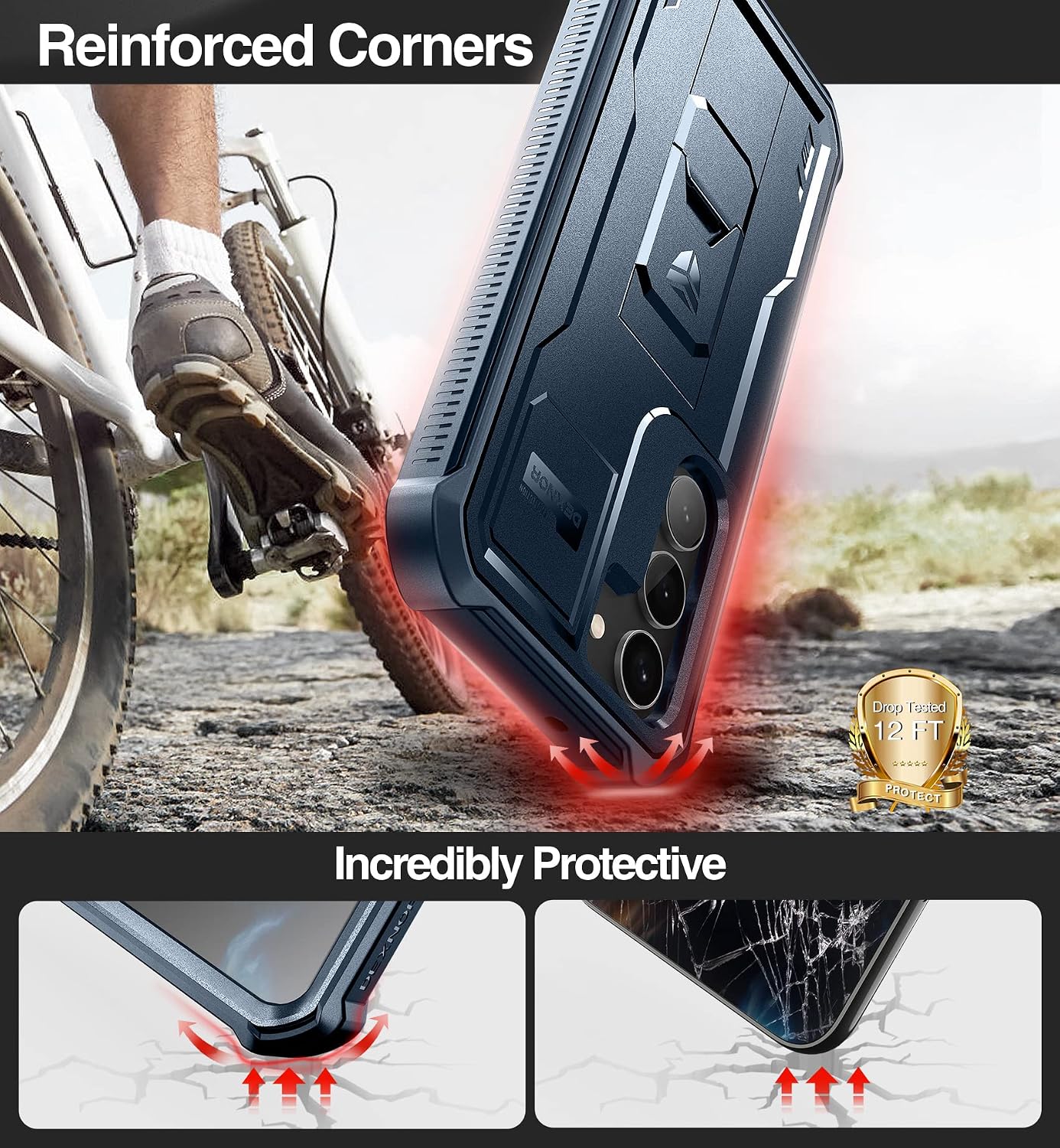 Samsung Galaxy S23, Bumpershock Technology Drop Protection Rugged Phone Case - Image 3
