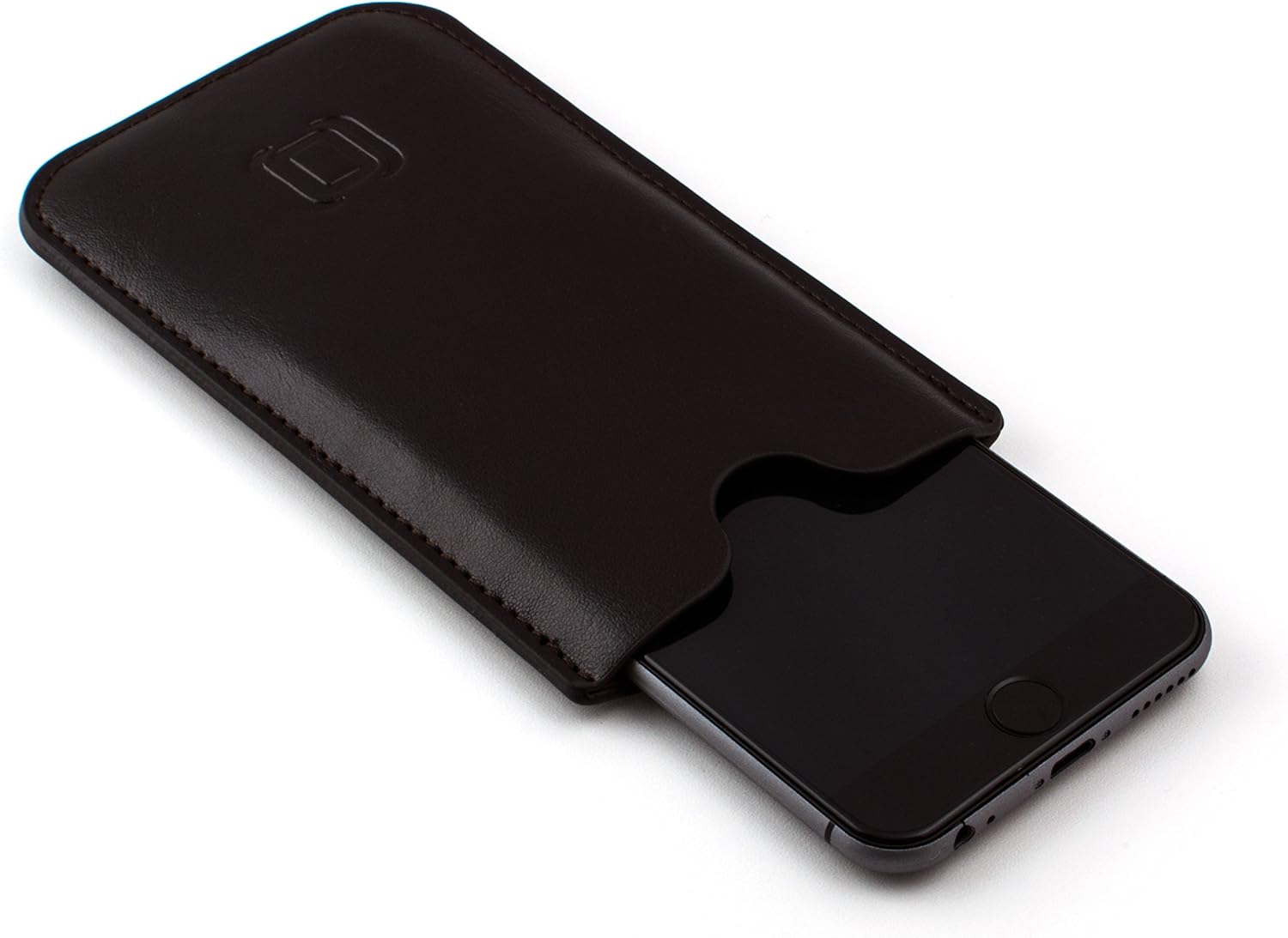 For iPhone SE 3 (2022), 13/12 Mini, SE 2 (2020) Synthetic Leather - Dark Brown - Image 3