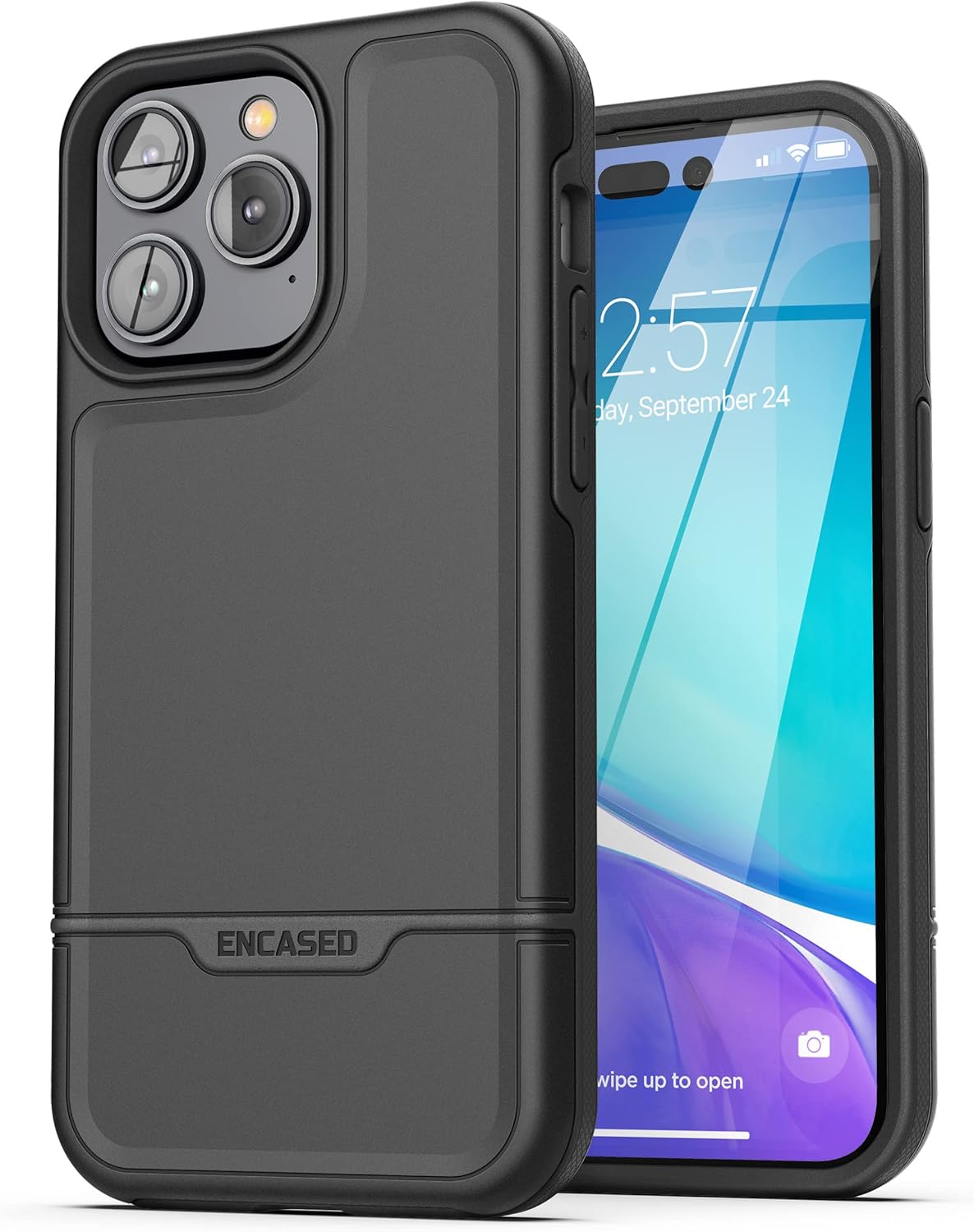 For iPhone 14 PRO MAX Case Ultra Protective Case w Tempered Screen - Black - Image 8