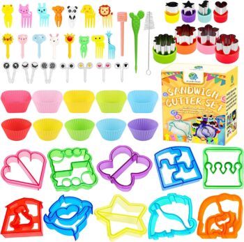 Sandwich Cutter Set, All in One Bento Box Accessories Kit Includes Sandwich