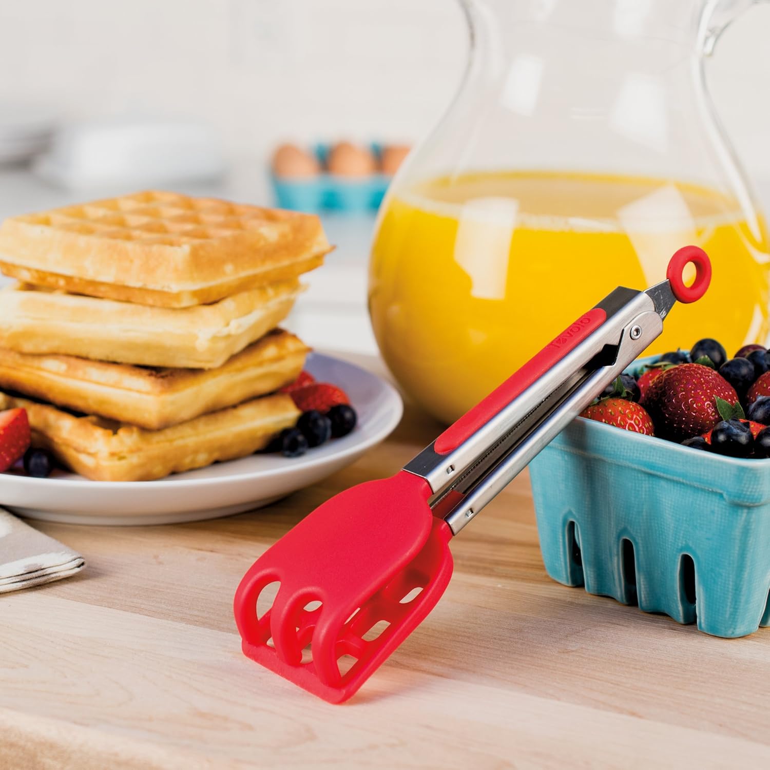 Easy-Grip Mini Waffle Non-Slip Stainless Steel Handle, Heat-Resistant Silicone - Image 3
